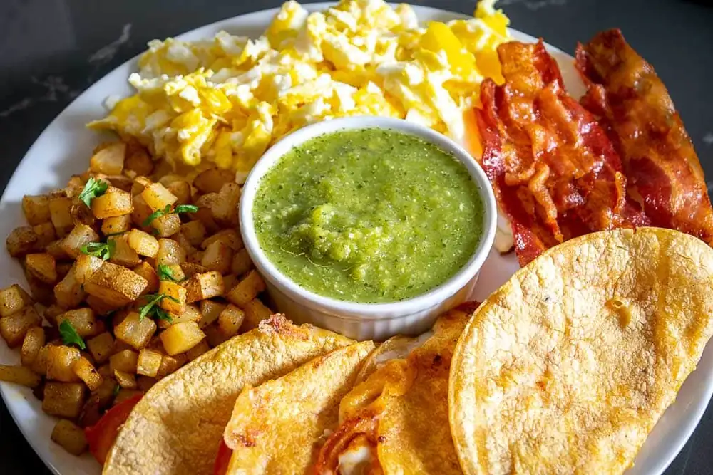 Egg Breakfast with Homemade Jalapeno Sauce