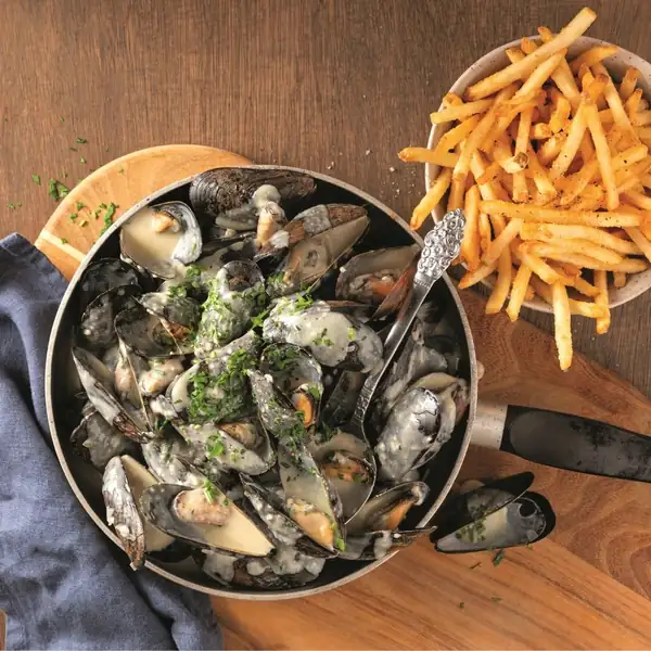 Mussels with blue cheese