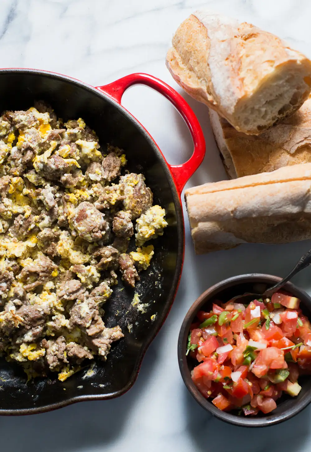 Scrambled eggs with meat - Pilar Hernández's Chilean Kitchen