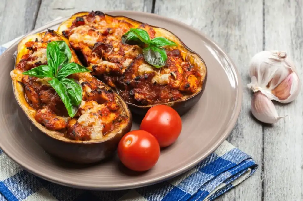 Chicken Stuffed Eggplant