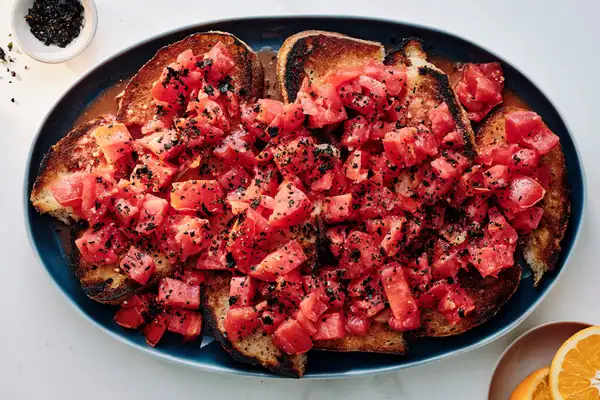 Miso Tomato Toasts With Shichimi Togarashi
