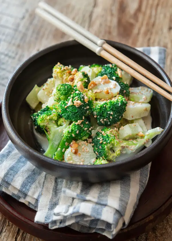 Asian-Style Broccoli Salad with Sesame Dressing