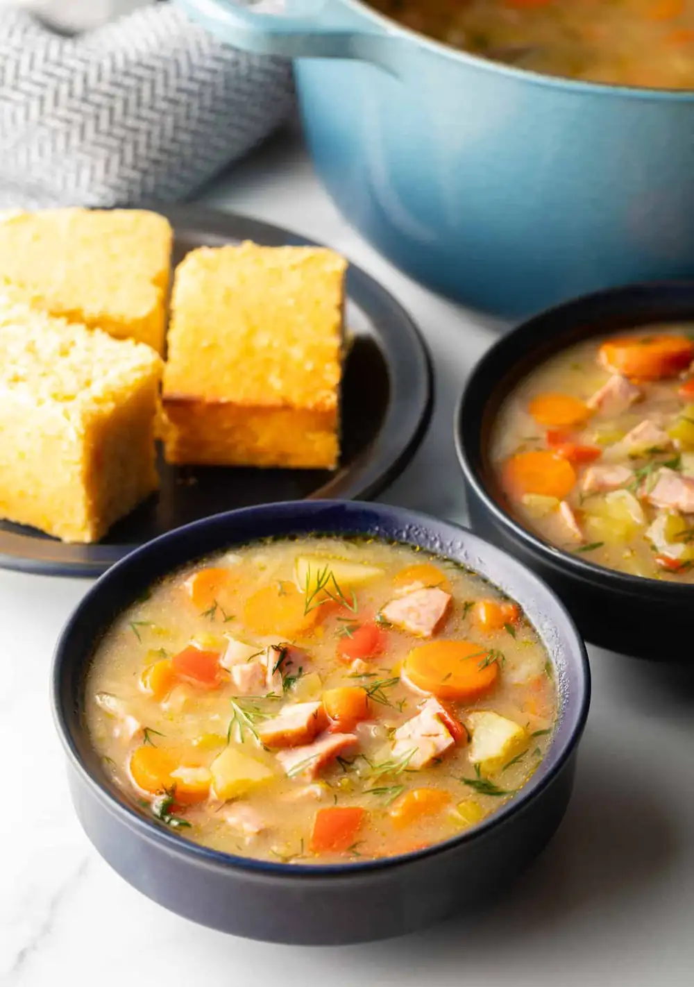 Easy Ham, Cabbage and Potato Soup Recipe