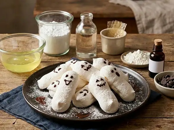Homemade Halloween ghost marshmallows