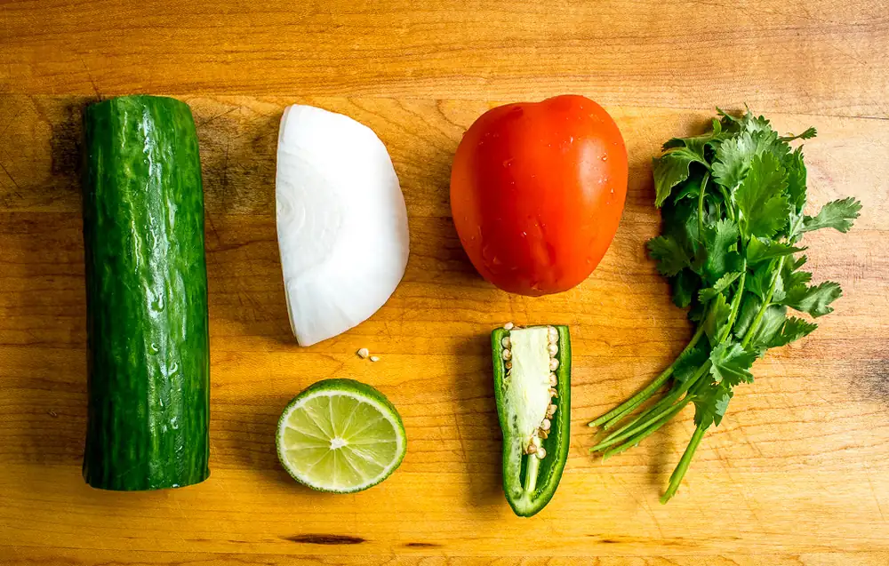 Avocado Hummus and Cucumber Pico Tostadas