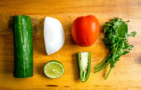 Avocado Hummus and Cucumber Pico Tostadas