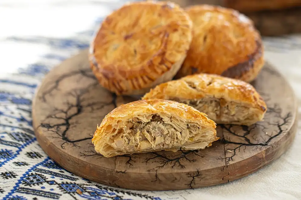 Mini Kotopitakia (Greek Chicken Puff Pastry Pies)