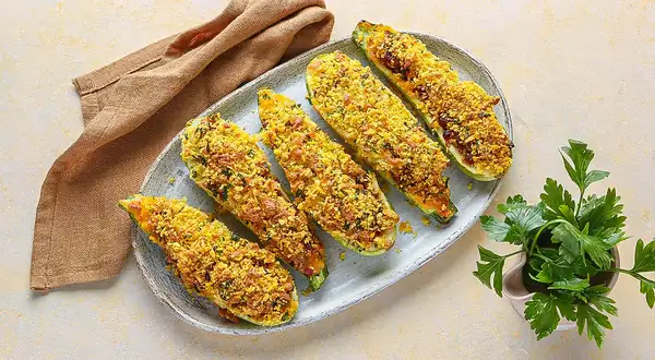 Baked Zucchini with Sausage and Cheese
