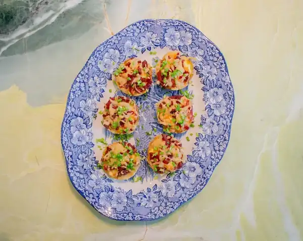 Stuffed smashed potatoes