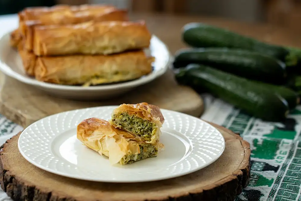 Kolokithopita Rolls (Greek Zucchini & Feta Phyllo Rolls)