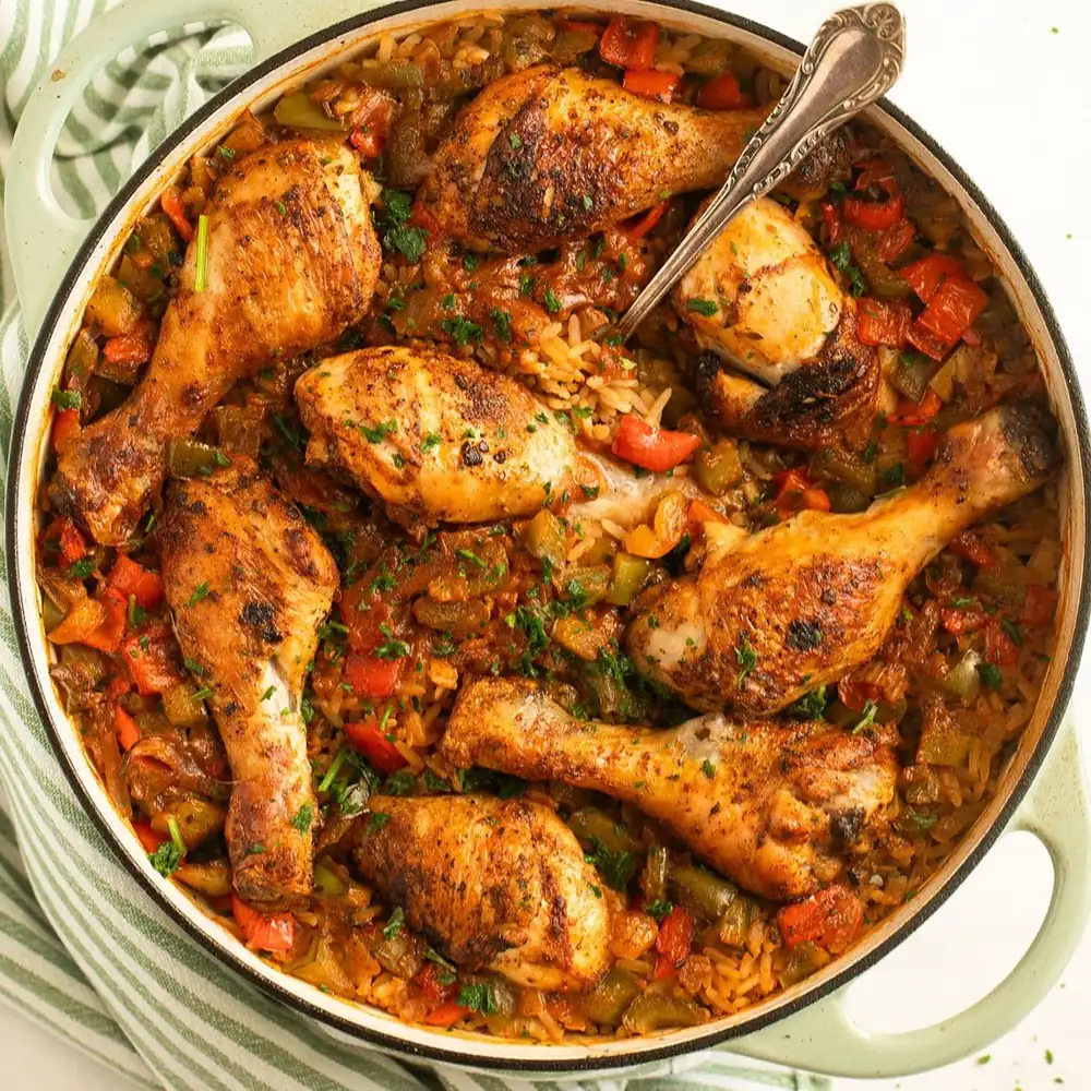 Baked Chicken Drumsticks and Rice