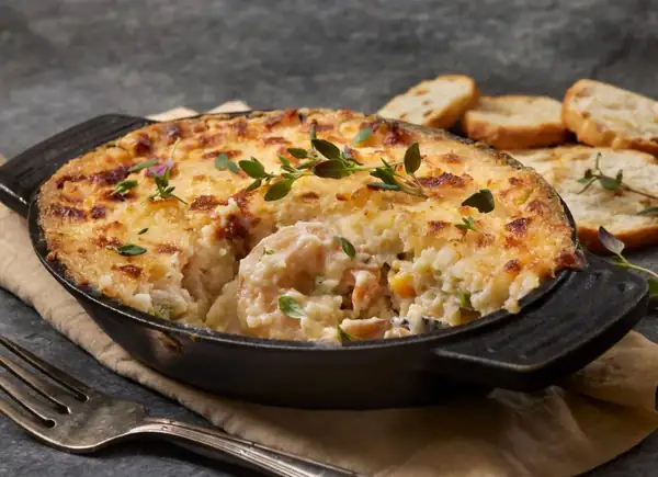 Fish pie with mashed potatoes