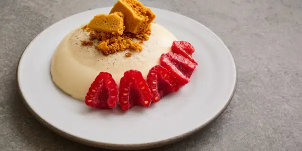 Tahini Panna Cotta With Honeycomb Crunch Recipe