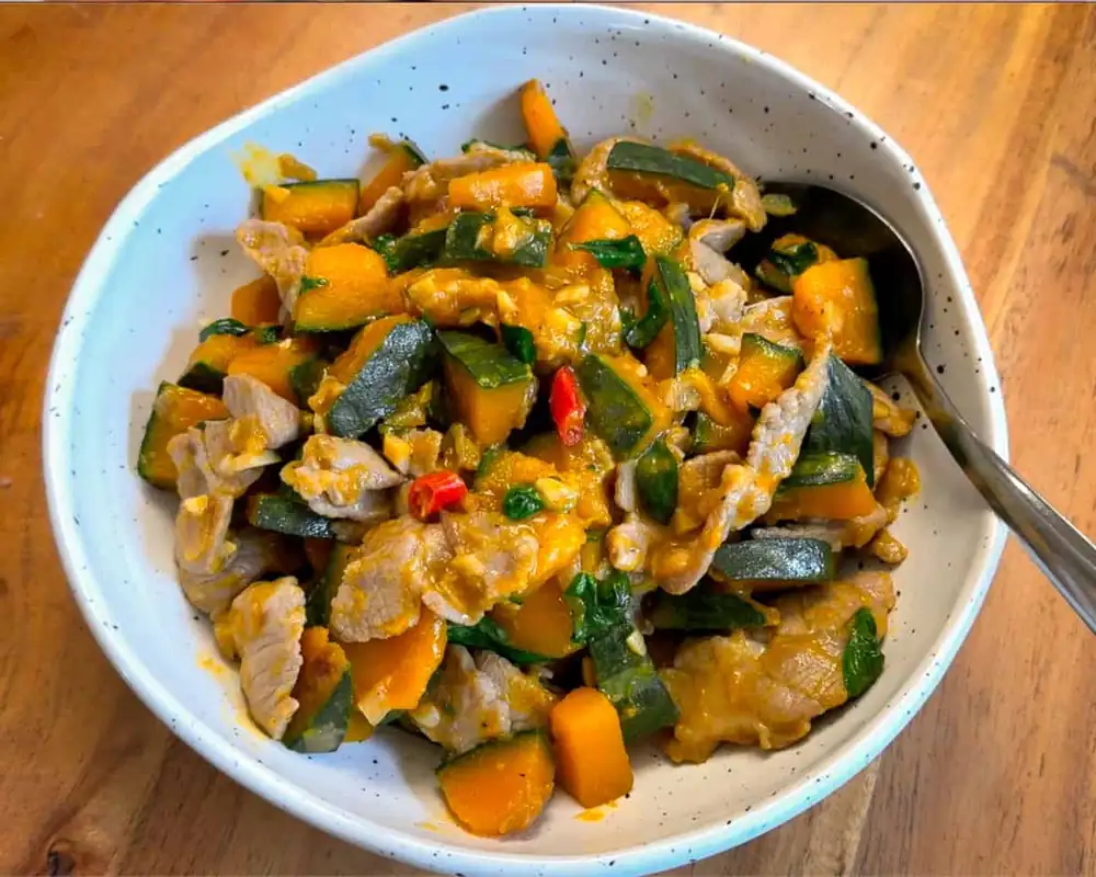 EXTRA: Salteado de calabaza Kabocha con pasta de camarones