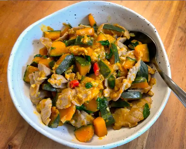 EXTRA: Salteado de calabaza Kabocha con pasta de camarones