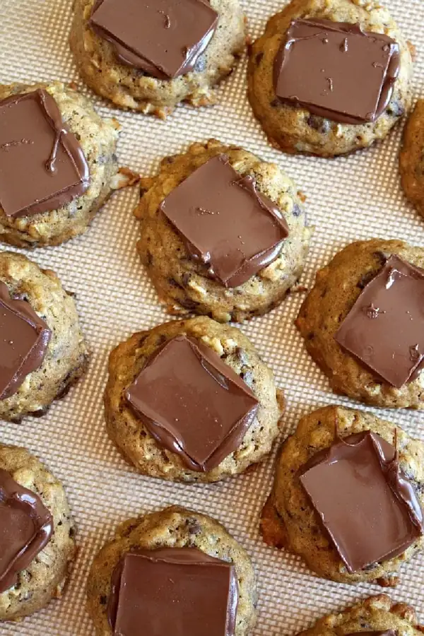 Pumpkin Oatmeal Candy Bar Cookies