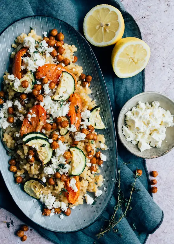 Parelcouscous recept met feta