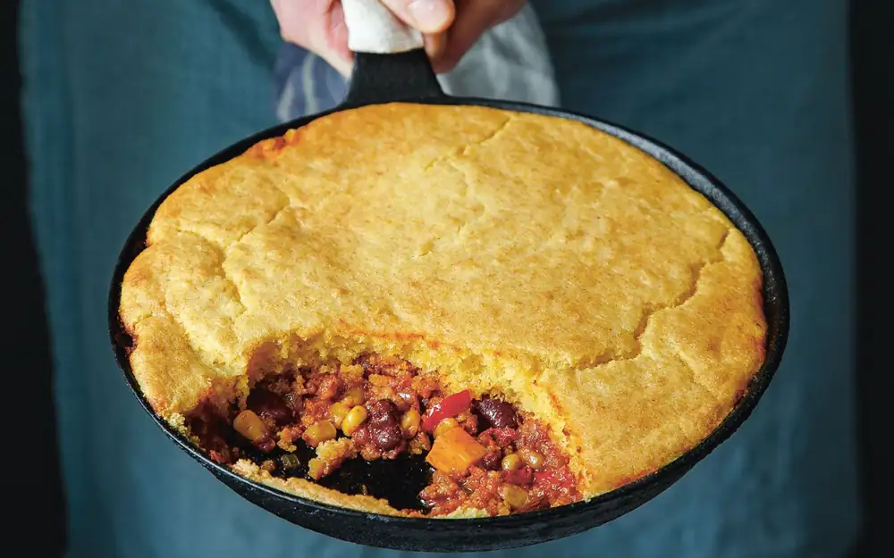 Taco casserole with cornbread topping