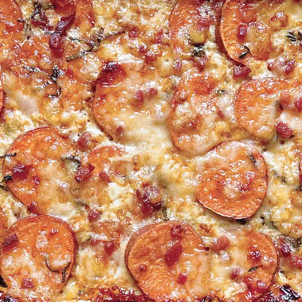 Sweet Potato Gratin with Gruyère & Prosciutto