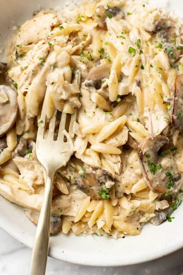 Creamy Mushroom Chicken Orzo
