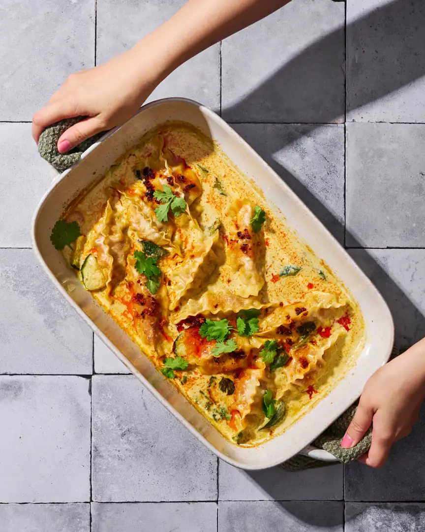 One Pan Green Curry Dumplings Bake Recipe