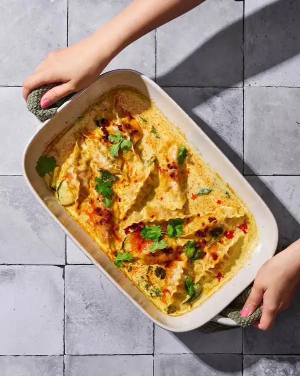 One Pan Green Curry Dumplings Bake Recipe