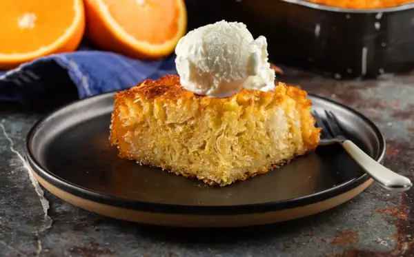 Portokalopita: Pastel griego de naranja con sirope de naranja