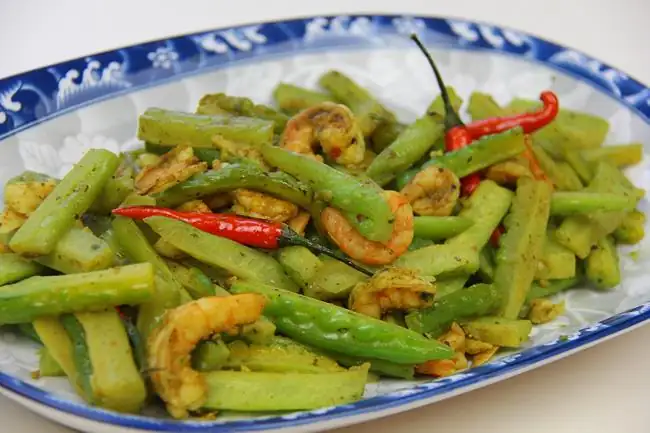 Caribbean Shrimp and Carilie (Bitter Melon) Stir-Fry