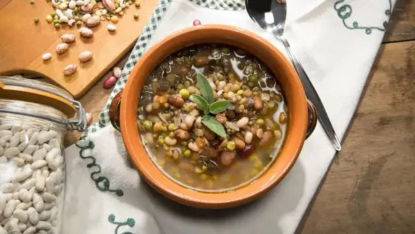 There's an Umbrian legume soup that resembles pebbles. Video recipe for imbrecciata (which is also a salad)