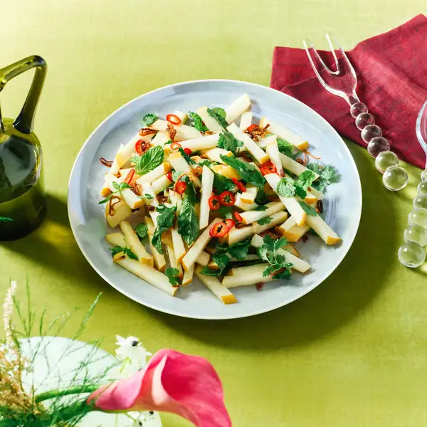 Asian Pear Salad With Crispy Shallots
