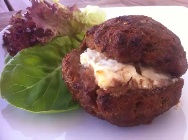 Greek Bifteki (Burger) with Feta cheese