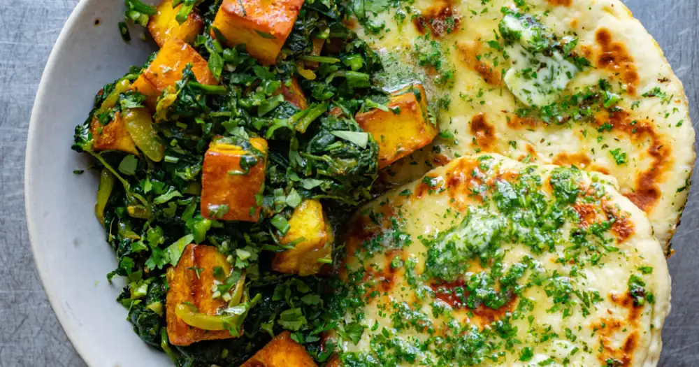 Saag & Paneer Curry with Homemade Naan
