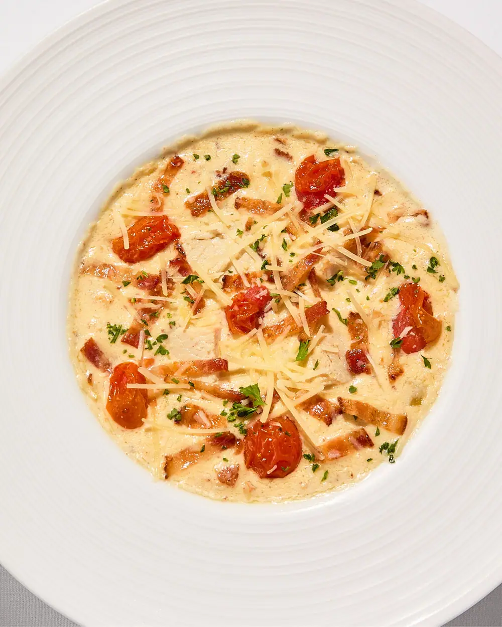 Turkey Chowder With Bacon and Tomatoes Recipe