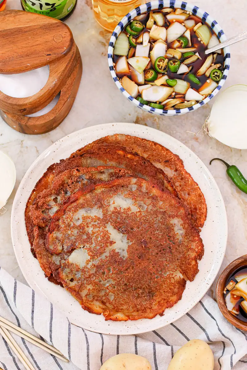 Potato Pancake with Perfect Korean Dipping Sauce