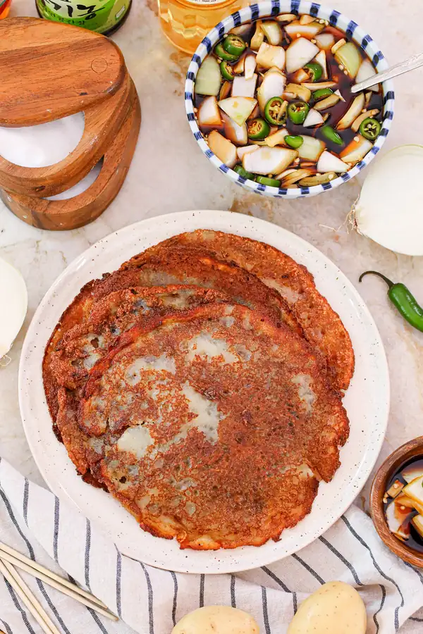 Potato Pancake with Perfect Korean Dipping Sauce