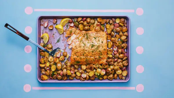 Maple-Mustard Sheet-Pan Salmon