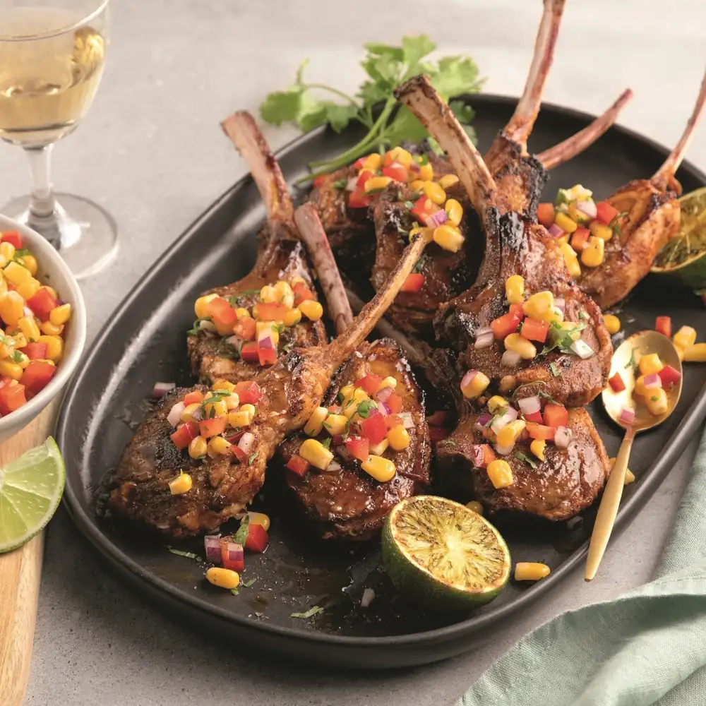 Tex-Mex lamb chops and quick corn salad