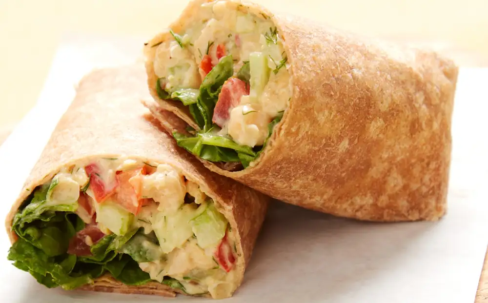 Apple-Dill Chickpea Mash Wrap