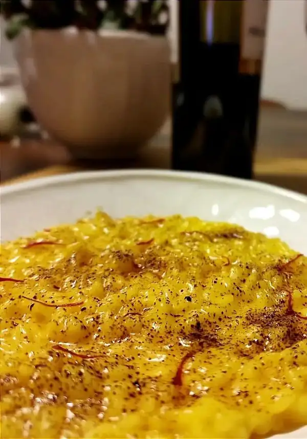 Saffron Risotto with Licorice Powder