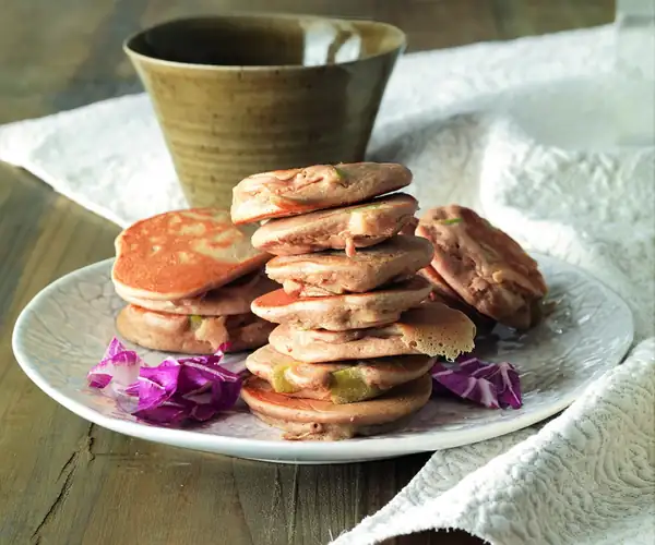 Chestnut and Apple Pancakes with Radicchio