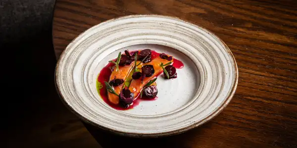 Pine-Cured Chalkstream Trout With Worcester Berries, Blackcurrant And Jalapeño Recipe