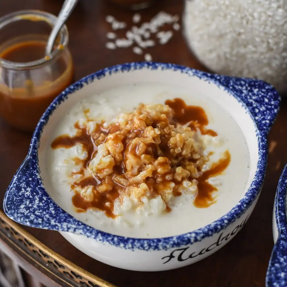 Riz au Lait con salsa de caramelo