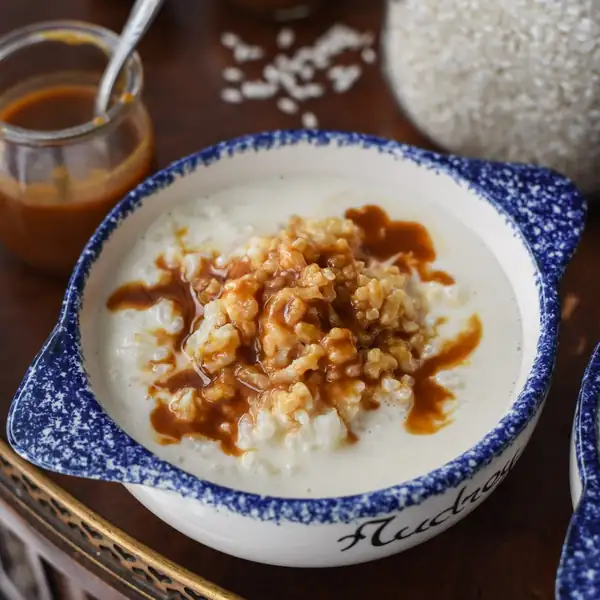 Riz au Lait con salsa de caramelo