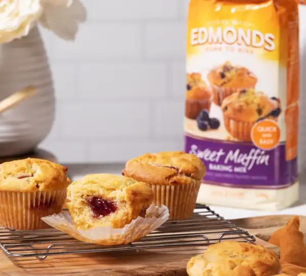 Peanut Butter & Jam Muffins Edmonds Cooking NZ