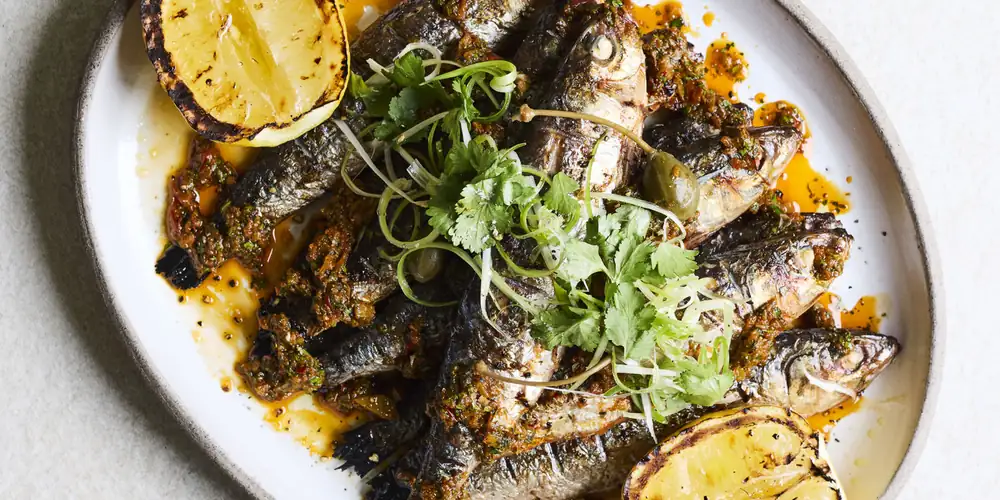 Grilled Sardines With Red Chermoula Recipe