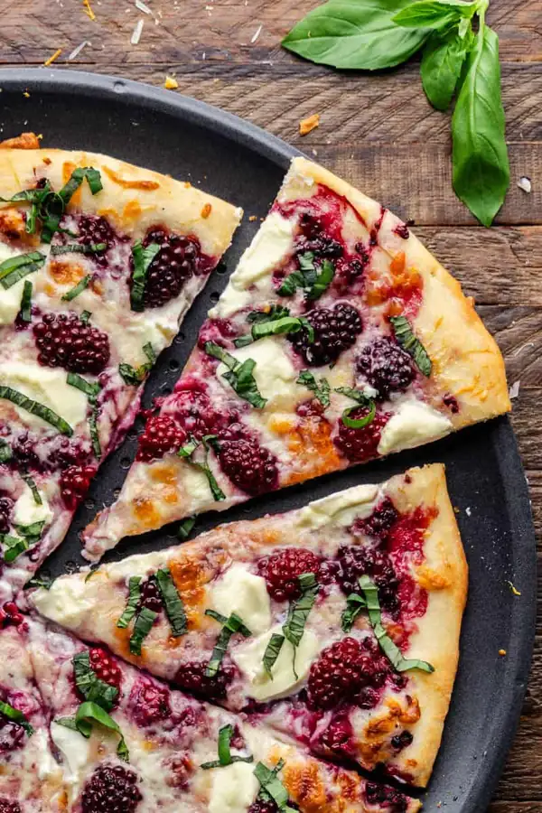 Blackberry Basil Ricotta Pizza