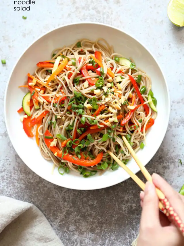 Cold Soba Noodle Salad Recipe with Sesame Ginger Dressing