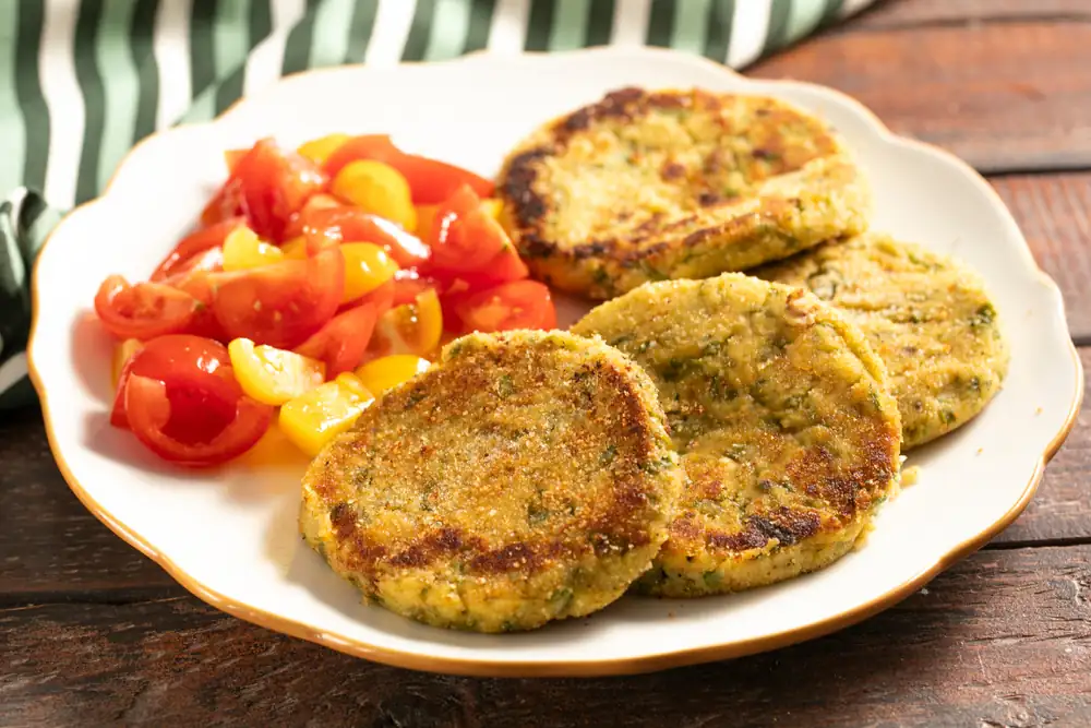 Green bean and potato burgers