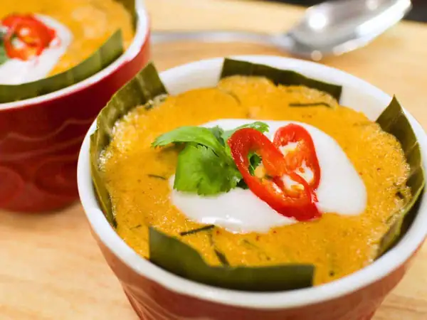 "Haw Mok" Thai Steamed Red Curry