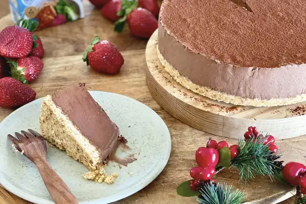 Tarta de queso navideña de chocolate de Chelsea
